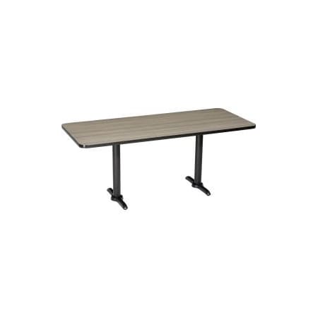 National Public Seating Interion Restaurant Table, 60Lx30W, Charcoal 695670CL